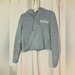 Large Hustle Cropped Hoodie